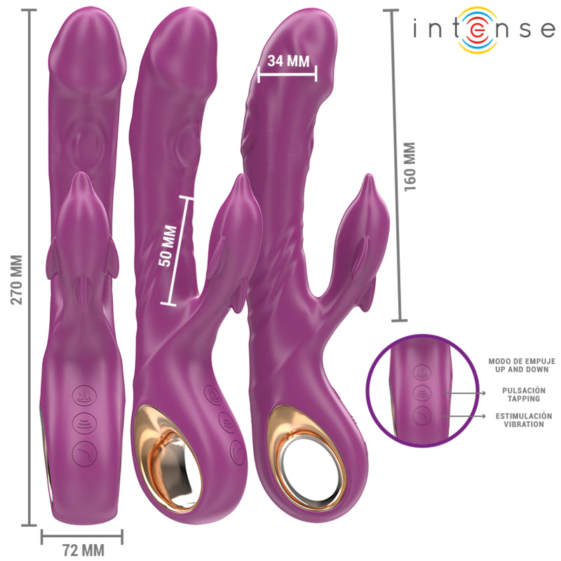 INTENSE HALLE VIBRADOR MULTIFUNCIONAL COM LaNGUA ESTIMULANTE DE GOLFINHOS ROXO