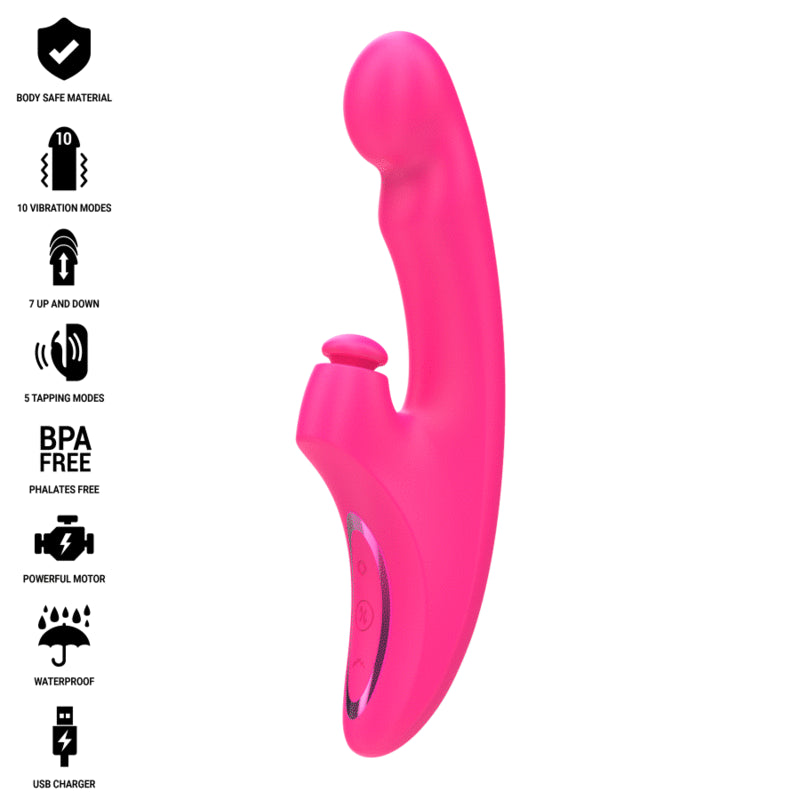 INTENSE EMI VIBRADOR 135 CM MULTIFUNaaO 3 EM 1 10 VIBRAaaES ROSA