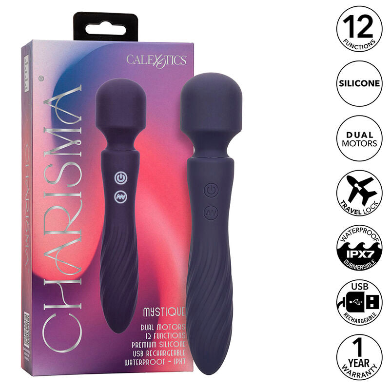 CALEXOTICS CHARISMA MYSTIQUE MASSAGER DUAL MOTORS 12 FUNaaES 205 CM X 45 CM ROXO