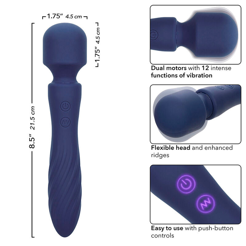 CALEXOTICS CHARISMA MYSTIQUE MASSAGER DUAL MOTORS 12 FUNaaES 205 CM X 45 CM ROXO