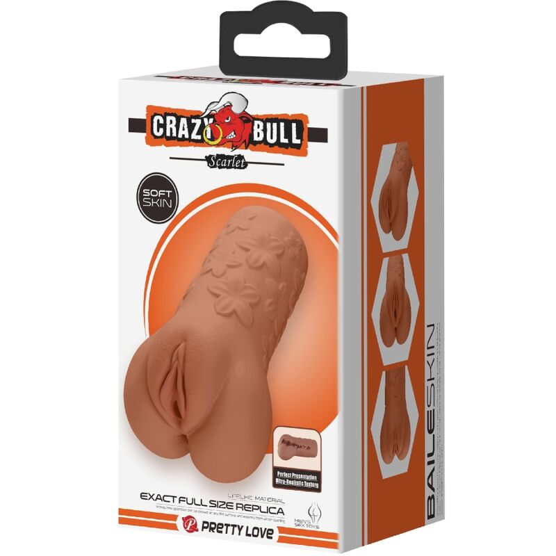 CRAZY BULL DESIGN DE VAGINA E aNUS ESCARLATE COM FLORES CARNE
