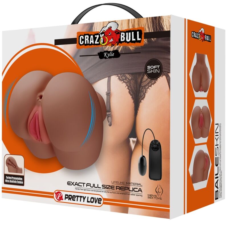 CRAZY BULL VIBRADOR KYLIE ASS COM CONTROLE REMOTO REALISTA DE VAGINA E aNUS