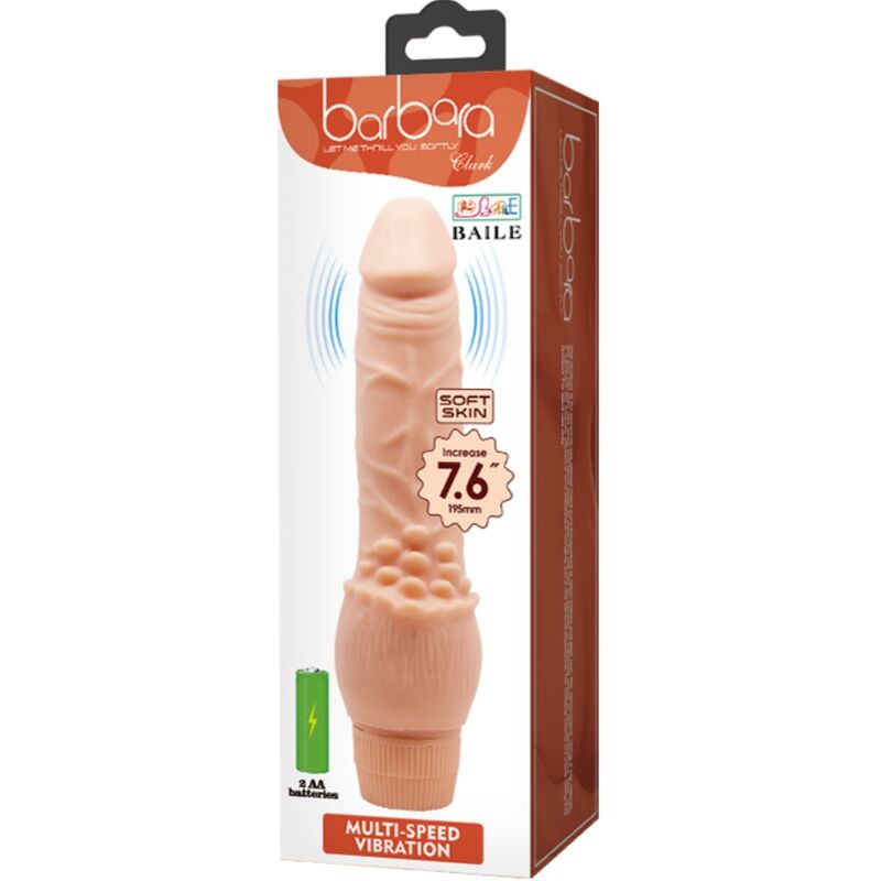 BAILE BARBARA VIBRADOR REALISTA 195 CM CARNE