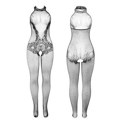 SUBBLIME 951801 BODYSTOCKING SEM FUNDO DE REDE E RENDA COM GOLA ALTA PRETO TAMANHO aNICO