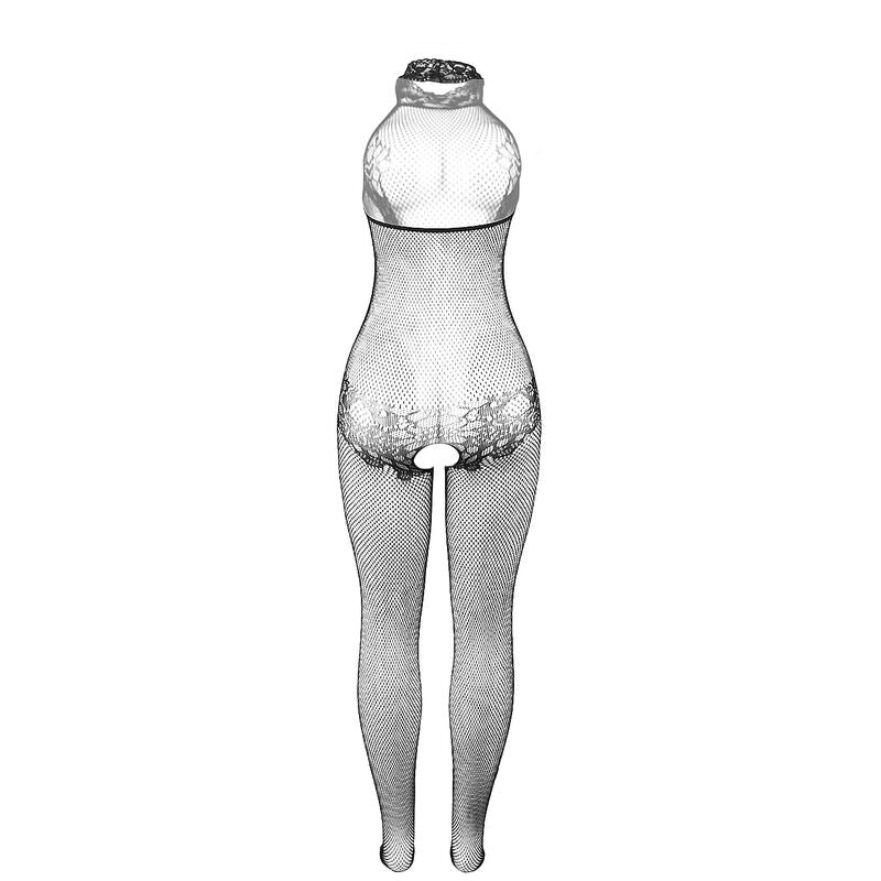SUBBLIME 951801 BODYSTOCKING SEM FUNDO DE REDE E RENDA COM GOLA ALTA PRETO TAMANHO aNICO