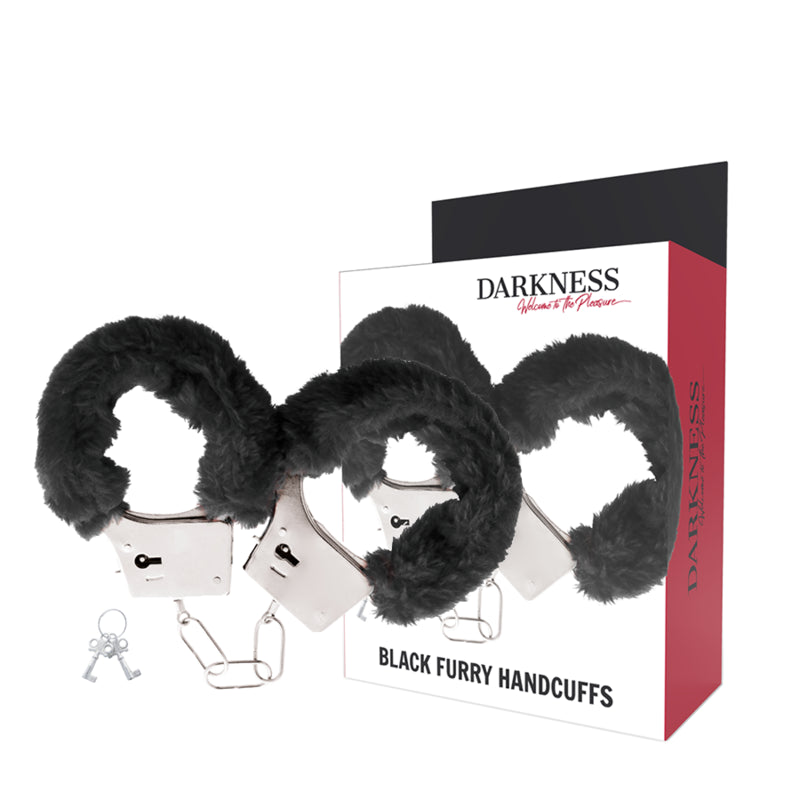 DARKNESS PLEASURE FURRY HANDCUFFS BLACK