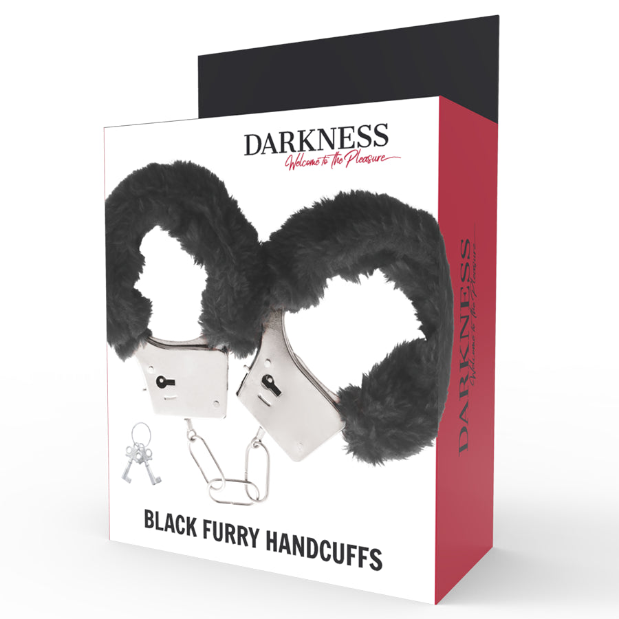 DARKNESS PLEASURE FURRY HANDCUFFS BLACK