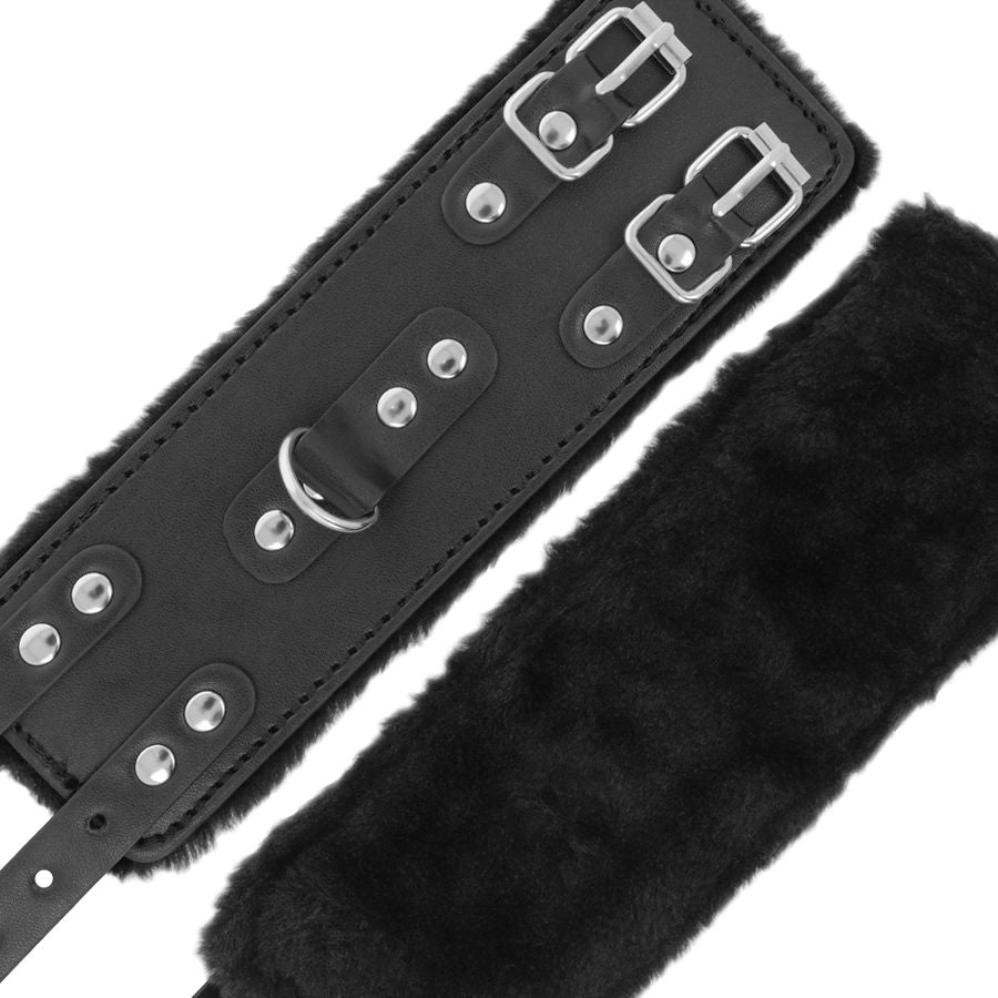 DARKNESS WRIST RESTRAINTS BLACK WITH FUR