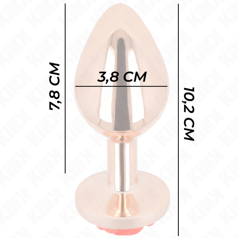 KINK PLUG ANAL ROSA OURO COM ROSA VERMELHA L