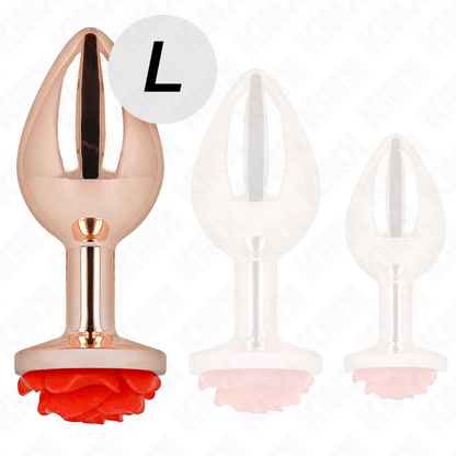 KINK PLUG ANAL ROSA OURO COM ROSA VERMELHA L