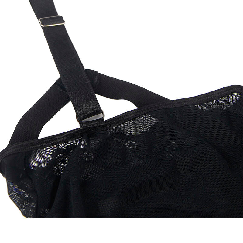 SUBBLIME TEDDY CON LIGUERO DETALLE TIRAS PECHO NEGRO S M
