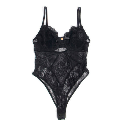 SUBBLIME 955618 BODYSUIT DE RENDA COM FECHO DE BAIXO PRETO S M
