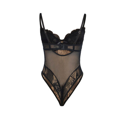 SUBBLIME 955618 BODYSUIT DE RENDA COM FECHO DE BAIXO PRETO S M