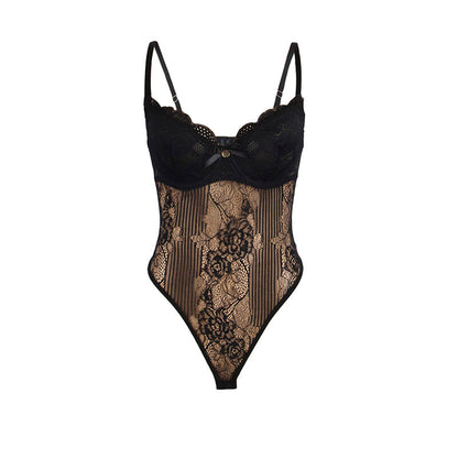 SUBBLIME 955618 BODYSUIT DE RENDA COM FECHO DE BAIXO PRETO S M