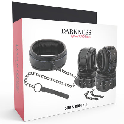 DARKNESS LEATHER AND HANDCUFFS BLACK