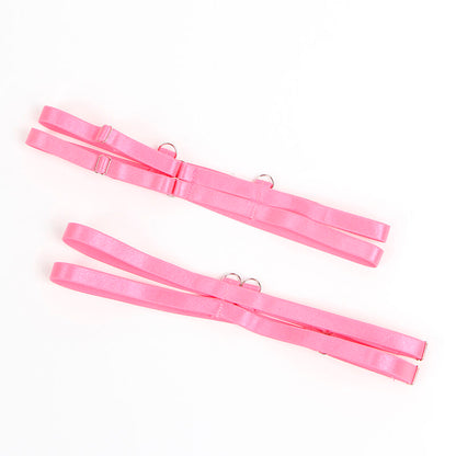 SUBBLIME 955359 CONJUNTO DE SUTIa COM RENDA E LIGAS ROSA E ROXO S M