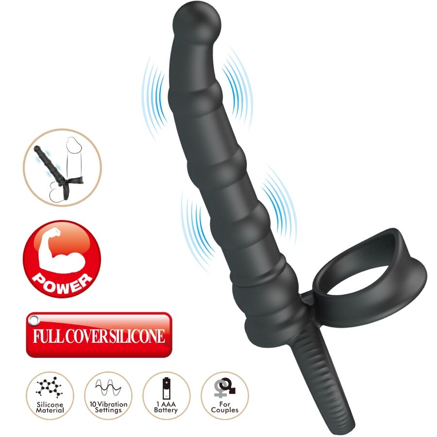 PRETTY LOVE ANEL VIBRAToRIO PARA PeNIS TATUM COM PLUG 10 VIBRAyoES PRETO