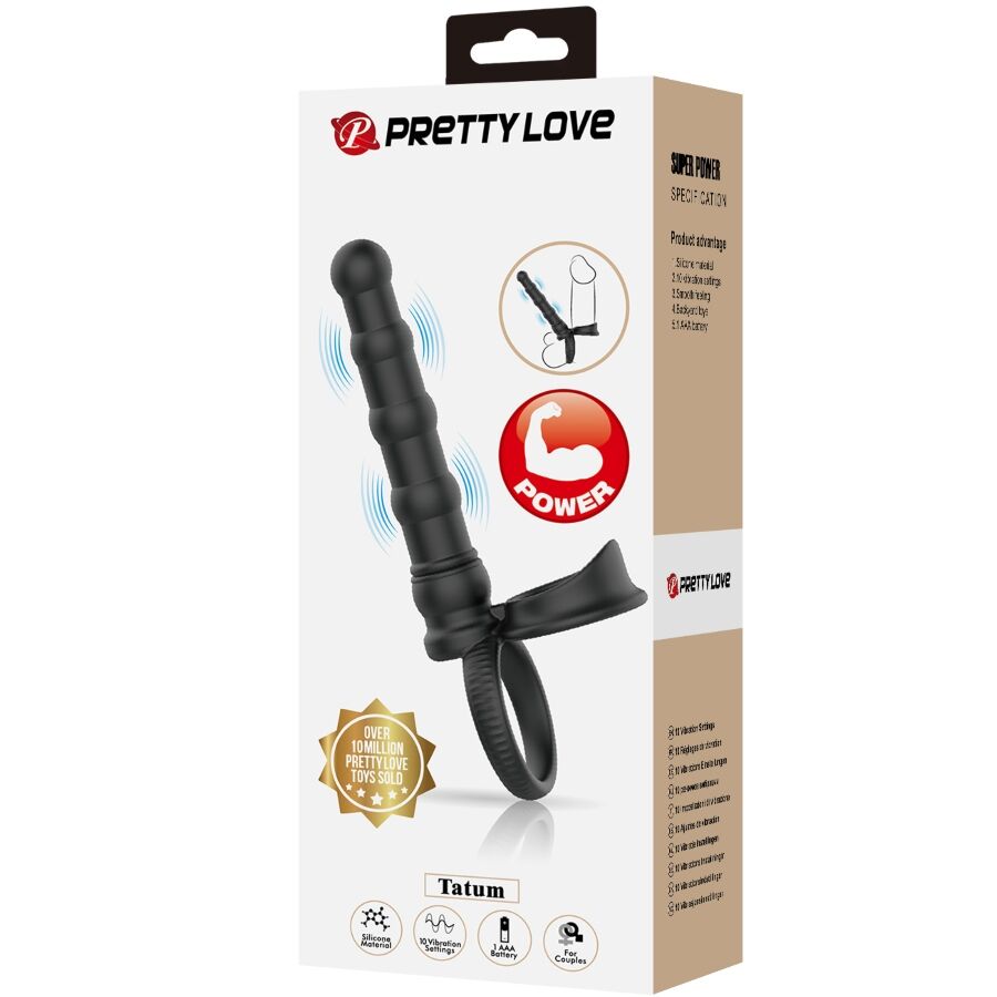 PRETTY LOVE ANEL VIBRAToRIO PARA PeNIS TATUM COM PLUG 10 VIBRAyoES PRETO