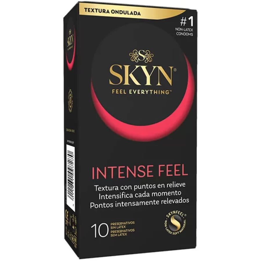 SKYN PRESERVATIVO TEXTURIZADO DE SENSAyaO INTENSA COM DESIGN ONDULADO 10 UNIDADES