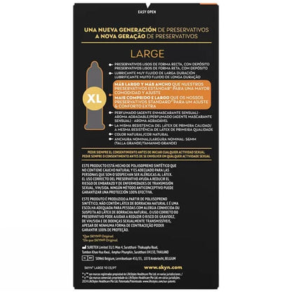 SKYN PRESERVATIVOS GRANDES COM AJUSTE EXTRA 10 UNIDADES