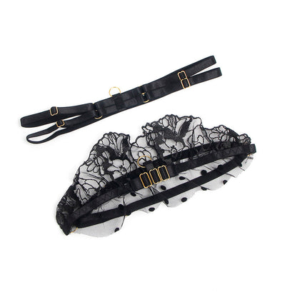 SUBBLIME 957483 CONJUNTO SUJETADOR Y LIGA DE ENCAJE NEGRO S M