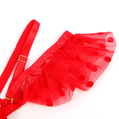 SUBBLIME 957506 CONJUNTO SUJETADOR Y LIGA DE ENCAJE ROJO S M