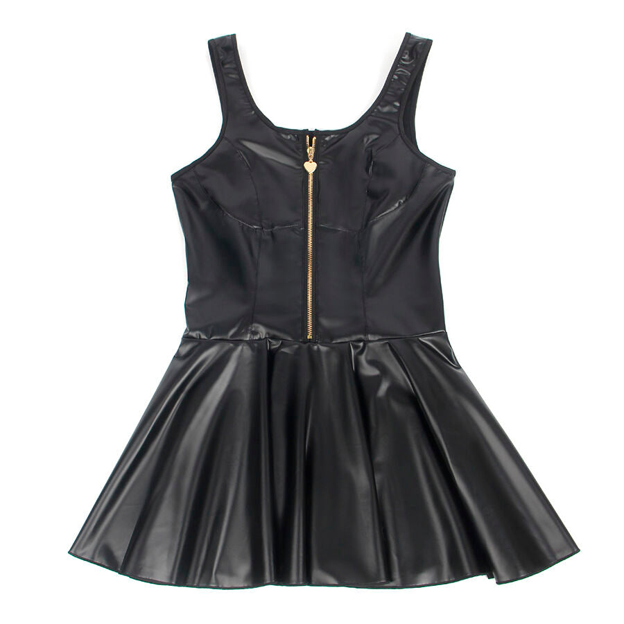 SUBBLIME 957667 VESTIDO DE CUERO CON CREMALLERA DE CORAZoN NEGRO S M