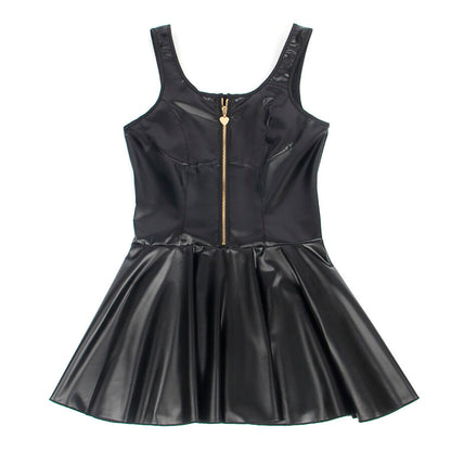 SUBBLIME 957667 VESTIDO DE CUERO CON CREMALLERA DE CORAZoN NEGRO S M