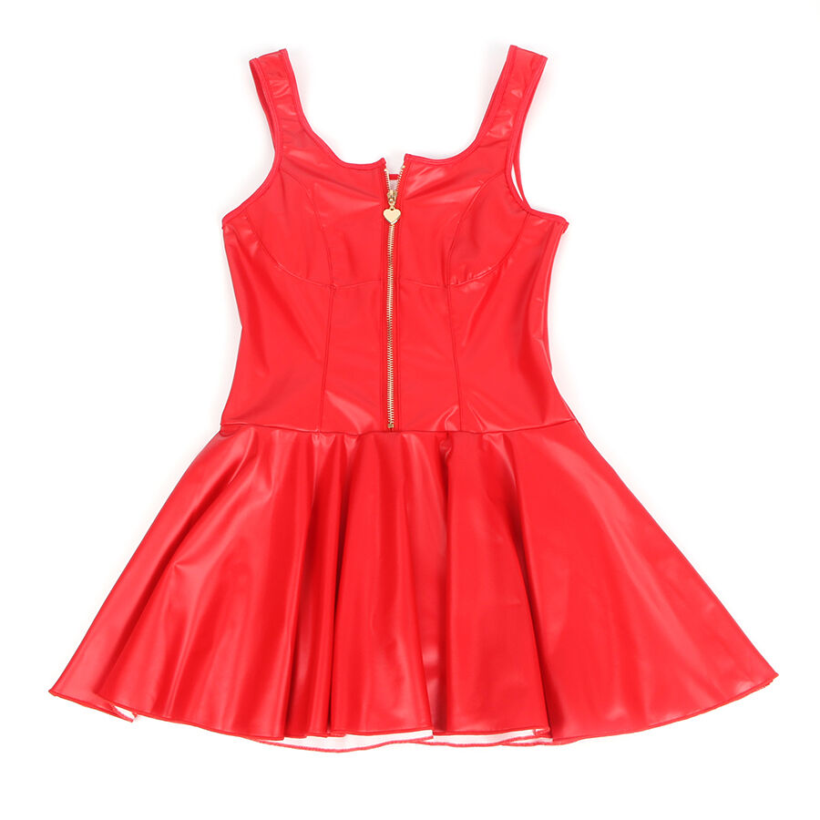 SUBBLIME 957681 VESTIDO DE CUERO CON CREMALLERA DE CORAZoN ROJO S M