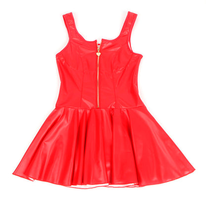 SUBBLIME 957681 VESTIDO DE CUERO CON CREMALLERA DE CORAZoN ROJO S M