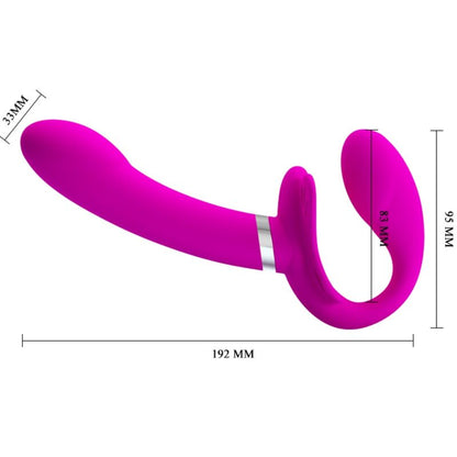 PRETTY LOVE VIBRADOR VALERIE DOUBLE STRAP ON 12 VIBRAyoES ROXO