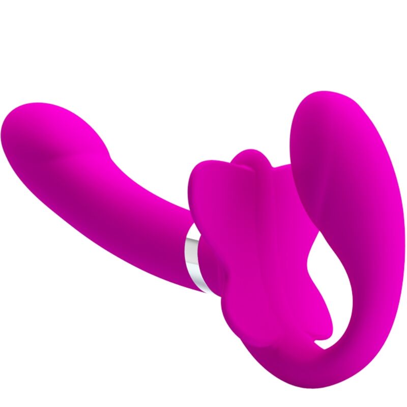 PRETTY LOVE VIBRADOR VALERIE DOUBLE STRAP ON 12 VIBRAyoES ROXO