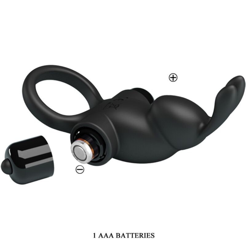 PRETTY LOVE ANEL VIBRAToRIO ESTIMULADOR DE CLIToRIS DE COELHO 10 VIBRAyoES PRETO