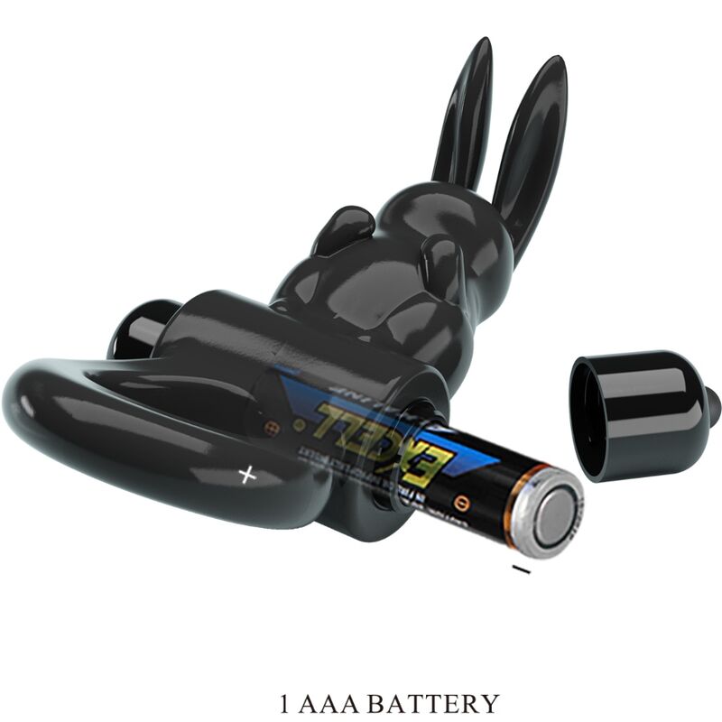 PRETTY LOVE ANEL VIBRADOR COELHO ANEL EXCITANTE 10 VIBRAyoES PRETO