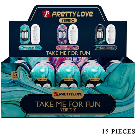 PRETTY LOVE VENUS X 15 MASTURBADORES MASCULINOS DE SILICONE BRANCO