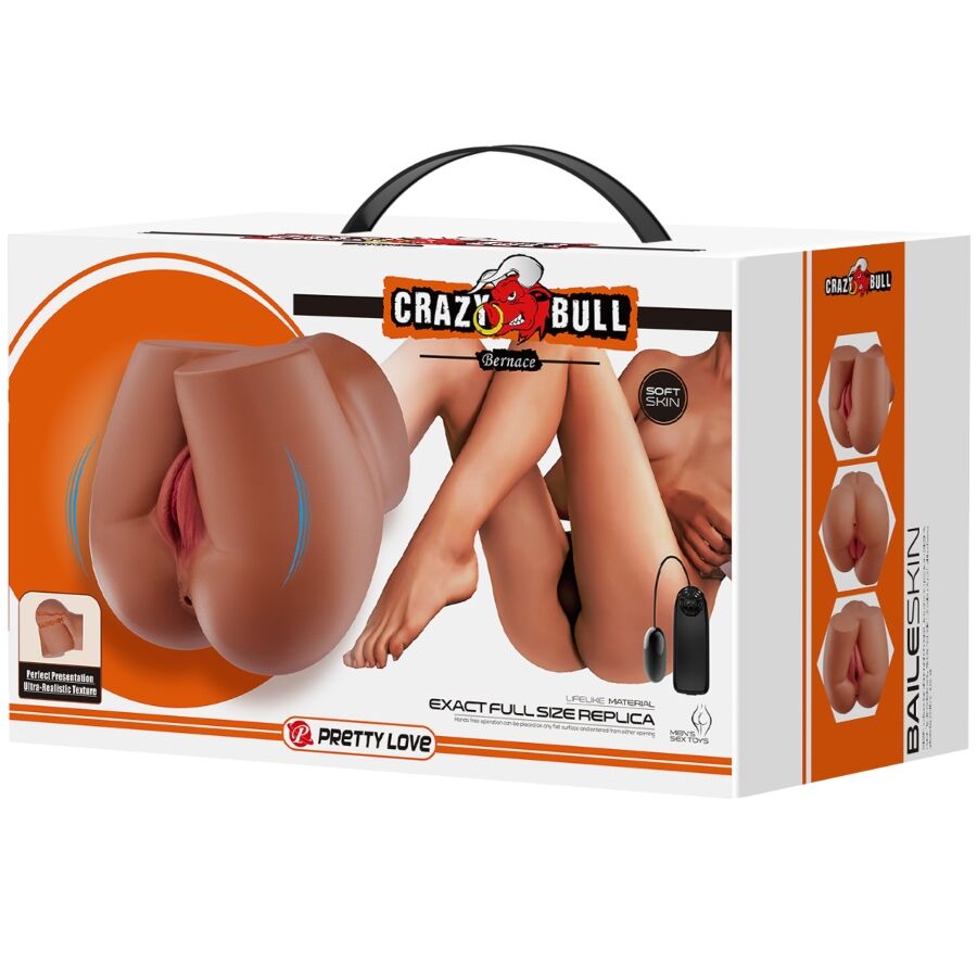 CRAZY BULL BERNACE ASS VIBRADOR COM VAGINA REALISTA E aNUS CARNE CONTROLE REMOTO