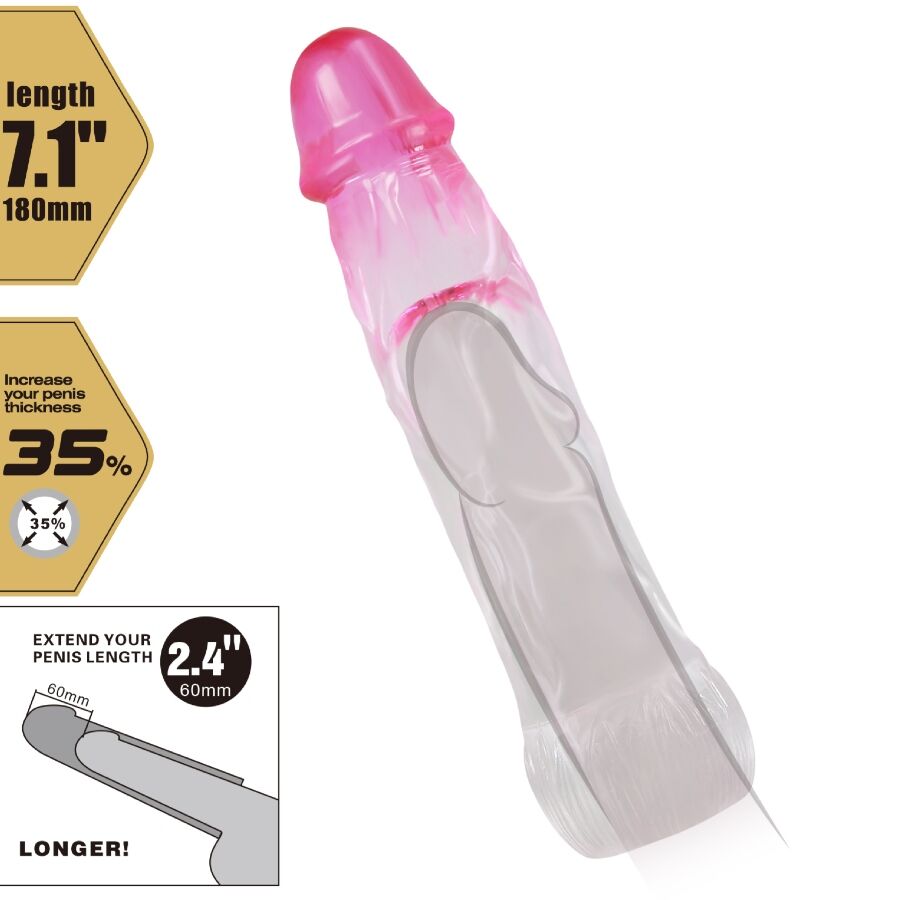 PRETTY LOVE NERON REALISTA 6 CM BAINHA DE AMPLIAyaO PARA PeNIS ROSA