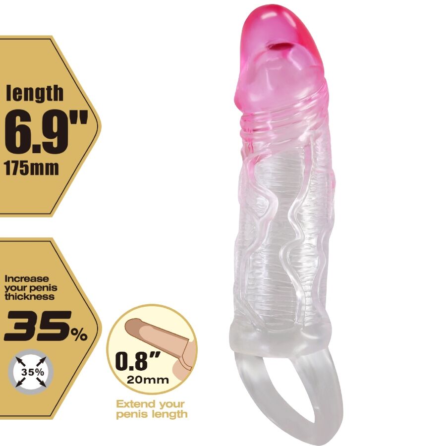 PRETTY LOVE ODES REALISTA 2 CM BAINHA DE AMPLIAyaO PARA PeNIS ROSA