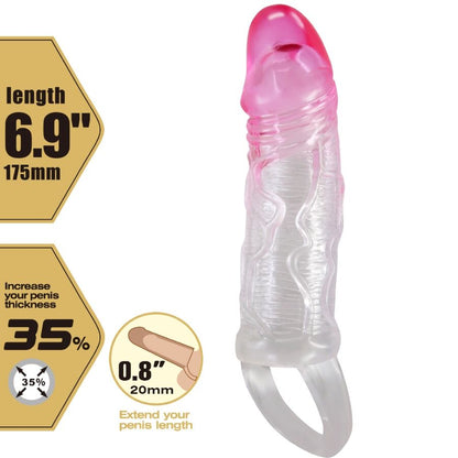 PRETTY LOVE ODES REALISTA 2 CM BAINHA DE AMPLIAyaO PARA PeNIS ROSA
