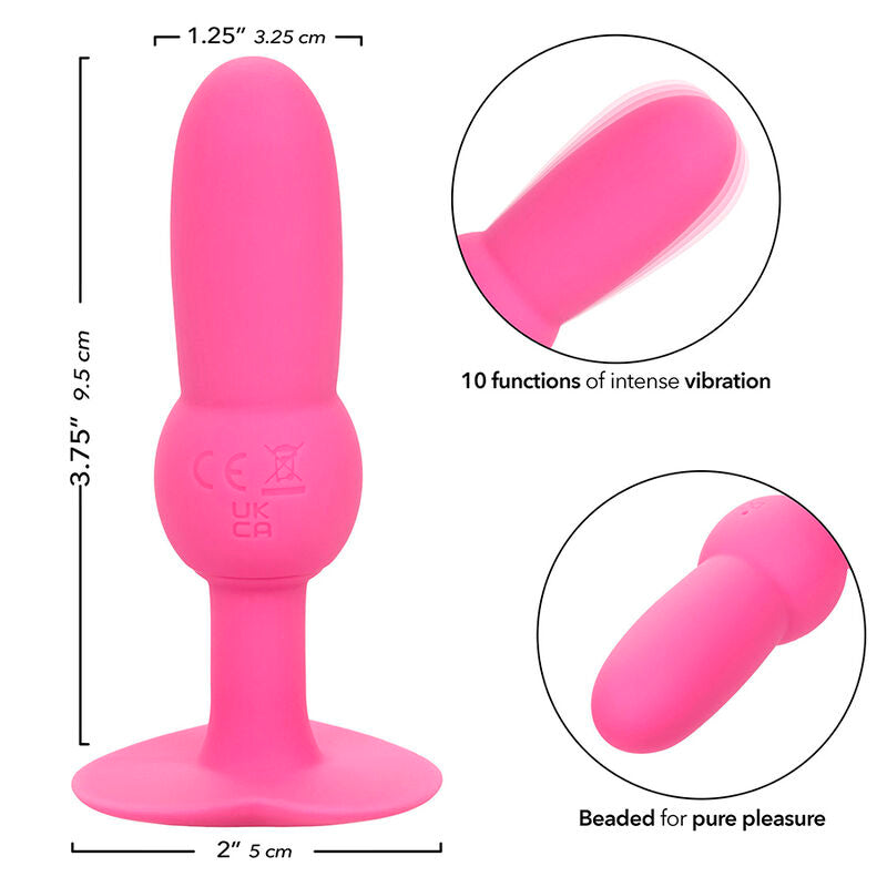 CALEXOTICS FIRST TIME PLUG ANAL SONDA DE CONTAS 10 VIBRAyoES ROSA