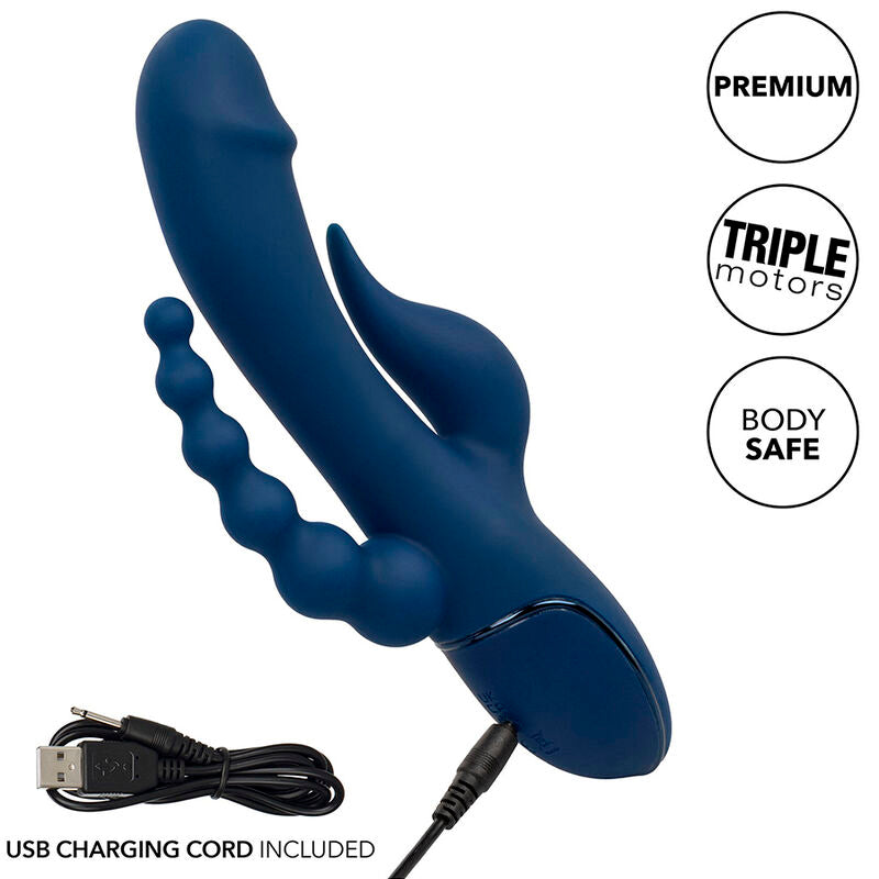 CALEXOTICS VIBRADOR TRIPLO ORGASM AZUL