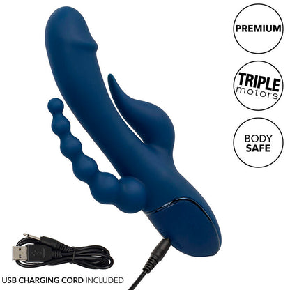 CALEXOTICS VIBRADOR TRIPLO ORGASM AZUL