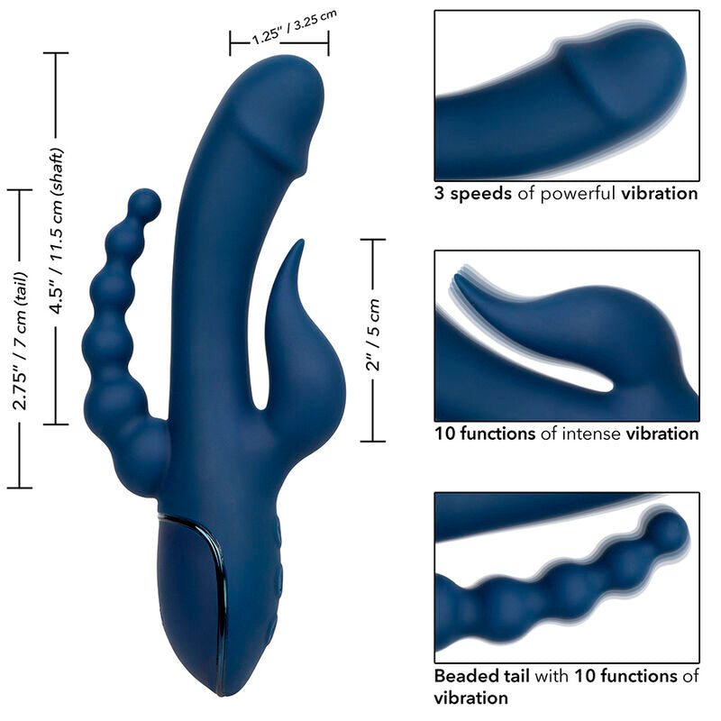 CALEXOTICS VIBRADOR TRIPLO ORGASM AZUL