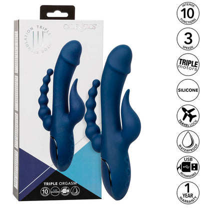 CALEXOTICS VIBRADOR TRIPLO ORGASM AZUL