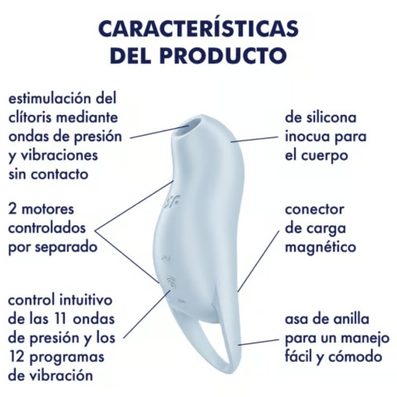 SATISFYER POCKET PRO 1 ESTIMULADOR DE CLIToRIS AZUL CLARO