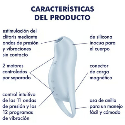SATISFYER POCKET PRO 1 ESTIMULADOR DE CLIToRIS AZUL CLARO