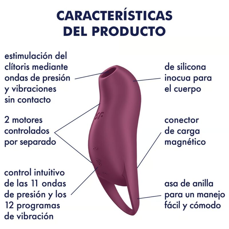 SATISFYER POCKET PRO 1 ESTIMULADOR DE CLIToRIS GARNET