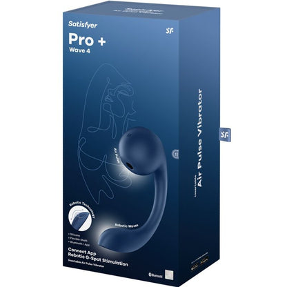 SATISFYER PRO WAVE 4 ESTIMULADOR DE PONTO G E AIR PULSE APLICATIVO GRATUITO AZUL ESCURO