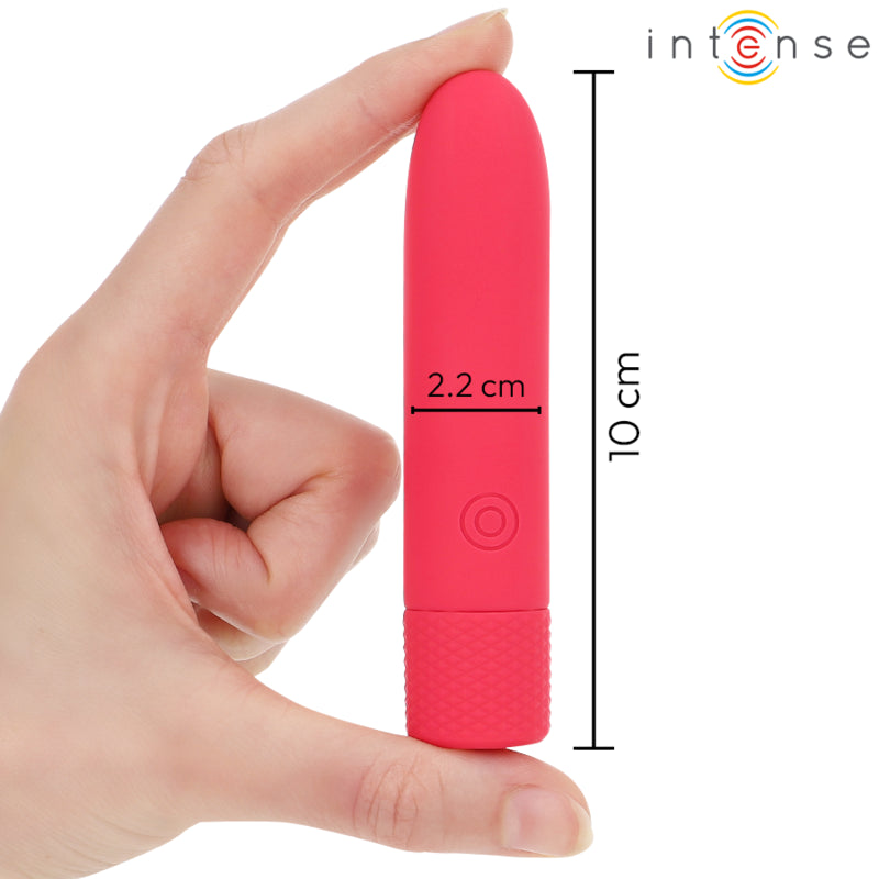 INTENSE SYMONE USB RECARREGaVEL VIBRAToRIA BULLET 8 VIBRAyoES VERMELHO 10 X 22 CM