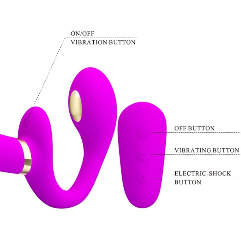 PRETTY LOVE THUNDERBIRD VIBRADOR DUPLO STRAP ON CONTROLE REMOTO ROXO